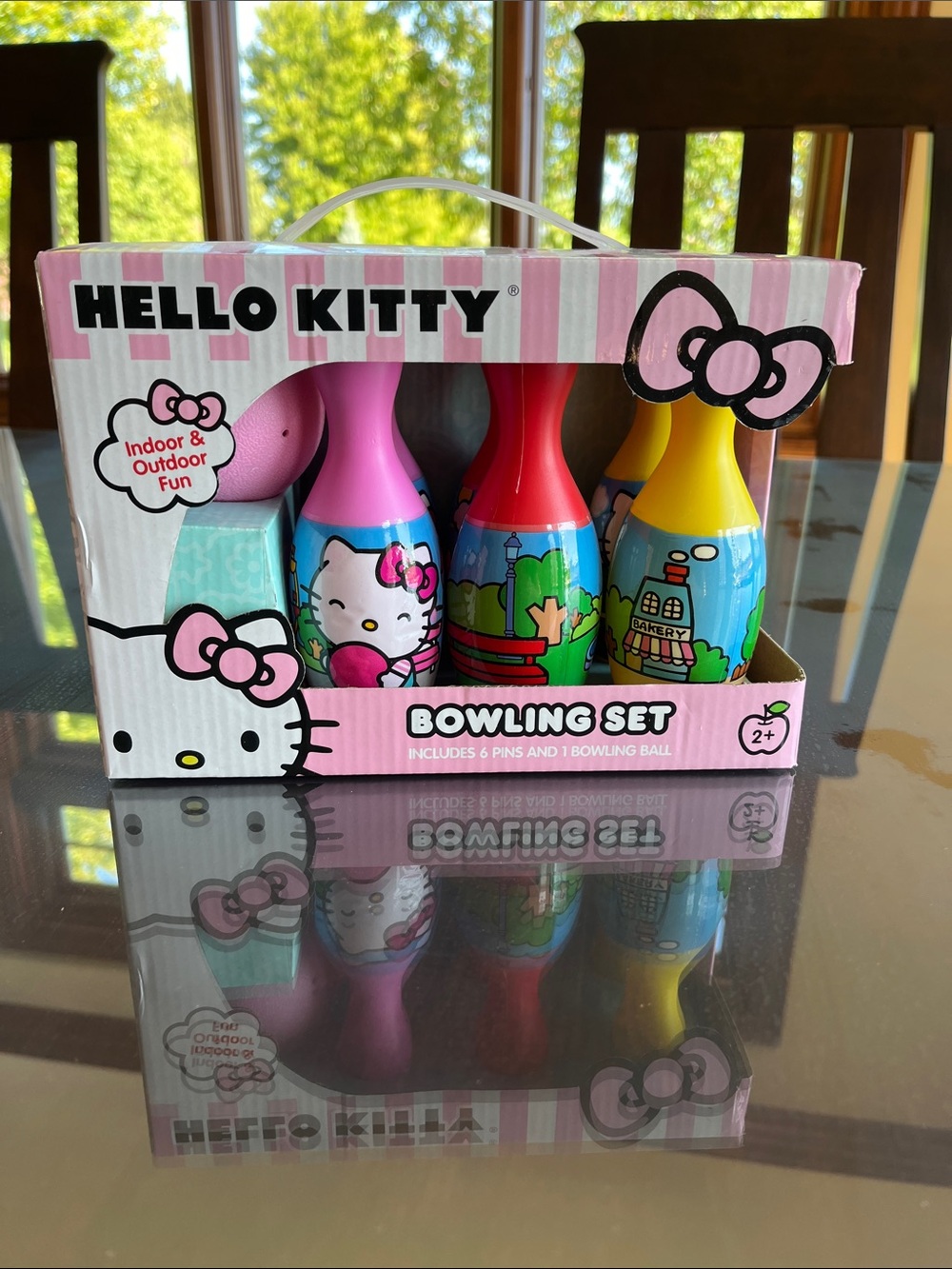 Hello Kitty Pink Blue Yellow Kids Bowling Set with Character Pins
